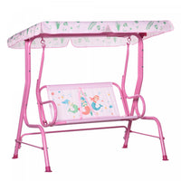 Outsunny 2-seat Kids Porch Swing Chair, Children Outdoor Patio Furniture Lounge Chair For Garden, Wi