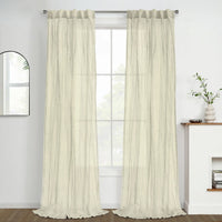 Habitat Paloma Grey Sheer Dual Header Curtain Panel - 52 x 63
