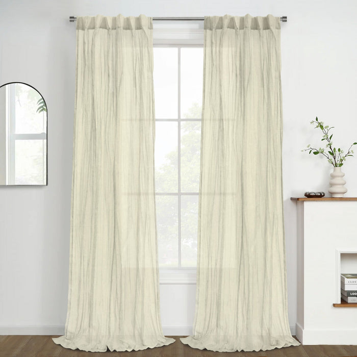 Habitat Paloma Grey Sheer Dual Header Curtain Panel - 52 x 63