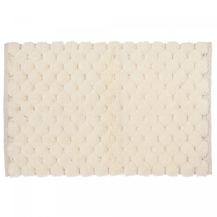 Handwoven Pompom Bathmat Natural 20 x 32 Bathmat
