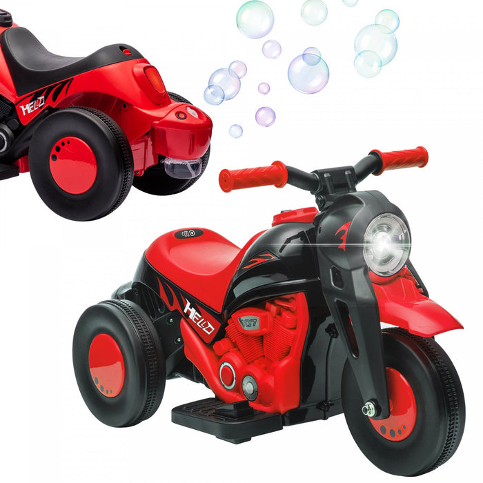 Qaba Electric Motorcycle, Powered Ride-On Bubble Car, 3 Wheels 6v Battery Powered Kids Motorcycle Wi