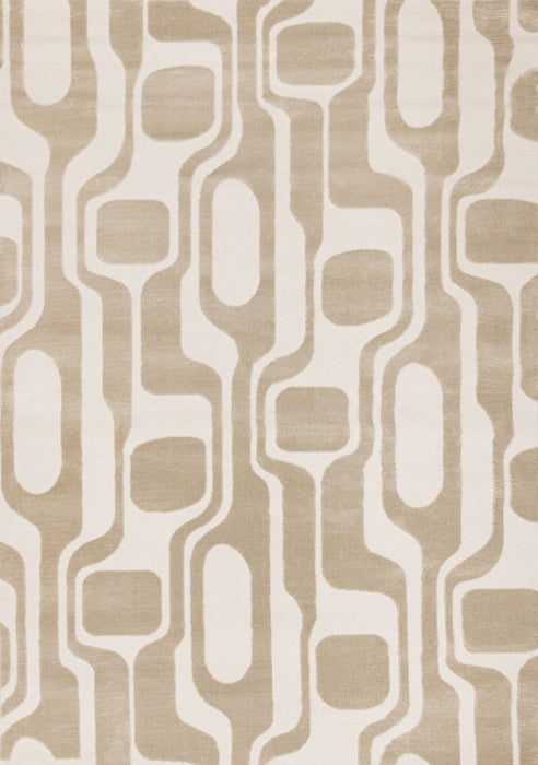 Leopold Modern Mid-Century Beige Cream Area Rug - 7'10\" x 10'6\"