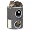 Pawhut 2-story Cat Condo Tower, 22 Inches Cat Tree For Indoor Cats With Top Perch And 2 Hideaways, S