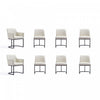 Serena Modern 8-Piece Dining Set in Ivory Dining Chair 
