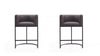 Cosmopolitan Mid-Century Modern Metal Upholstered Counter Stool in Graphite - Set of 2 Bar Stool 