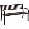 Outsunny 50" Steel Garden Bench Patio, Metal Backyard Park Chair, Brown