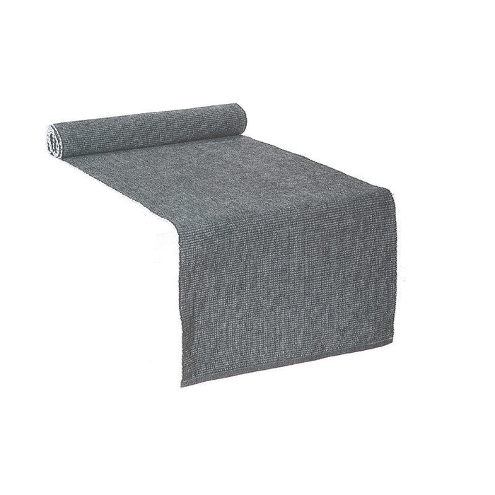 Chambray Ribbed Table Runner Black - Set of 2