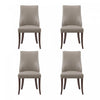 Connie Modern Vegan Leather and Velvet Wood Dining Chair in Taupe - Set of 4 