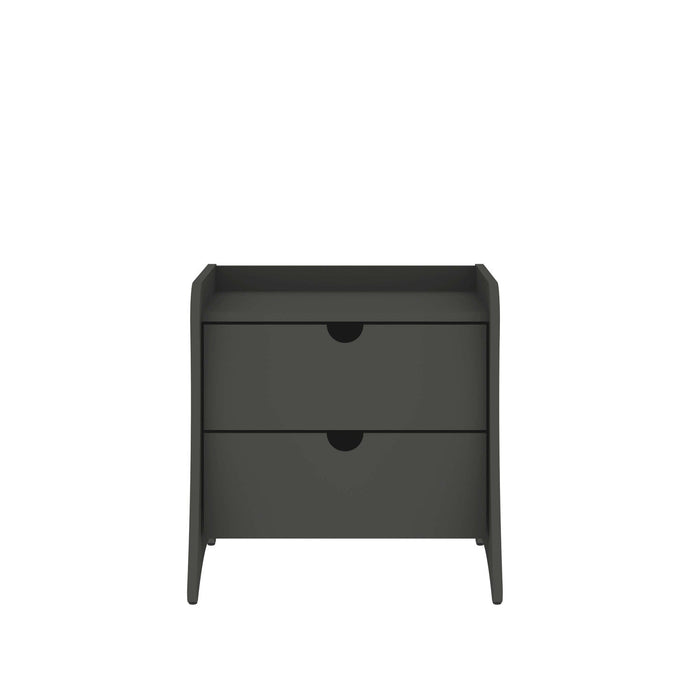 Coney Mid-Century Modern 20\" Nightstand in Charcoal Gray (2-Drawer) 