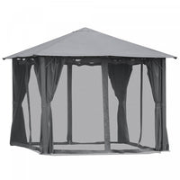 Outsunny 10' X 10' Patio Gazebo, Outdoor Gazebo Canopy Shelter With Netting & Curtains, Vented Roof,