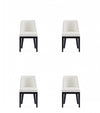 Gansevoort Modern Wood Vegan Leather Dining Chair in Ivory - Set of 4 
