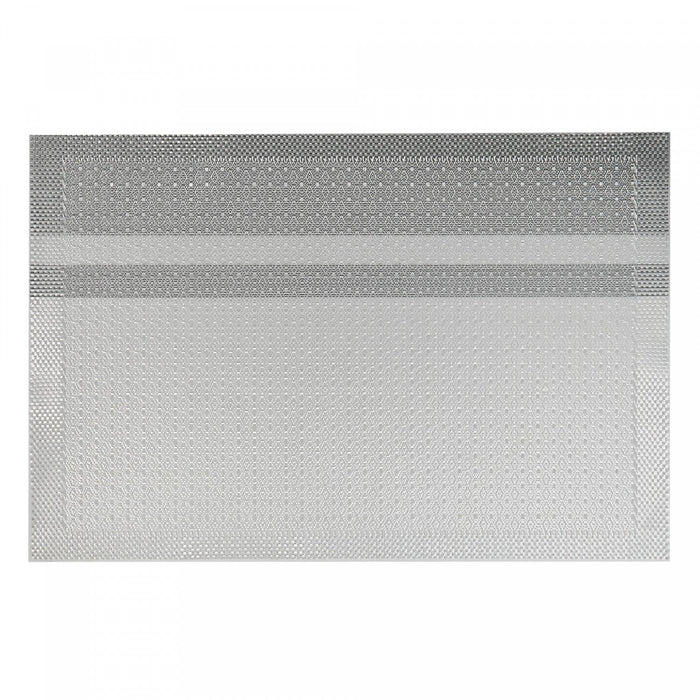 Vinyl Placemat Honeycomb Silver - Set of 12