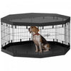 Pawhut Dog Playpen, 8 Panels Foldable Dog Pen With Waterproof Bottom Pad, Sunproof Top Cover, 30\"h D