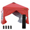 Outsunny 10' X 10' Pop Up Canopy Tent, Instant Sun Shelter, Tents For Parties, With Wheeled Carry Ba