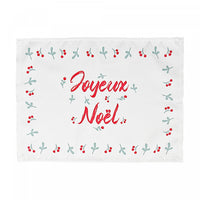 Holly Berries Border Placemat Joyeux Noel - Set of 12