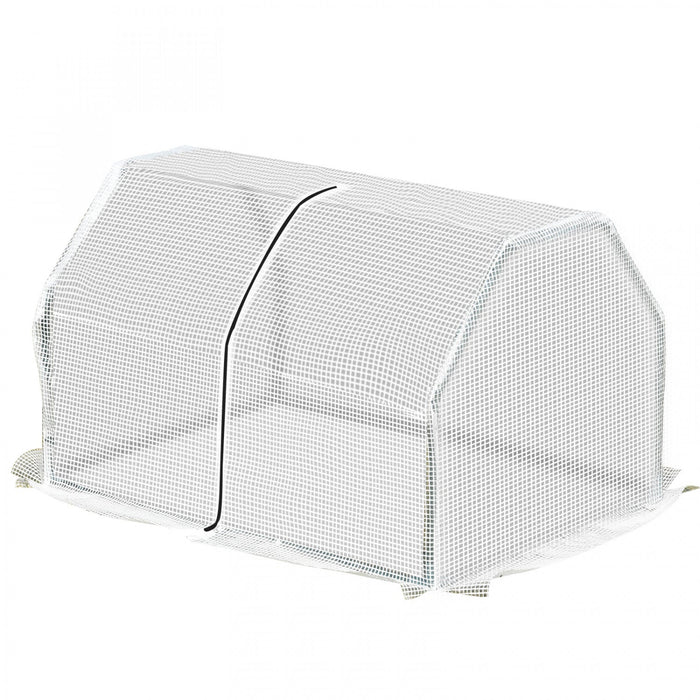 Outsunny 39\" X 28\" X 24\" Portable Mini Greenhouse Pe Grow House With Zipper Door Gardening Plant Cov