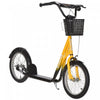 Aosom Kick Scooter For Kids Teen Ride On Children Scooter With Adjustable Handlebar 2 Brakes Basket Cupholder Mudguard 16" Inflatable Rubber Tyres Orange