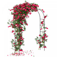 Outsunny 8ft Metal Garden Arch Trellis, Garden Arbor For Climbing Plants