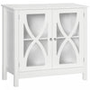 HOMCOM Kitchen Sideboard, Glass Door Buffet Cabinet with Adjustable Shelf