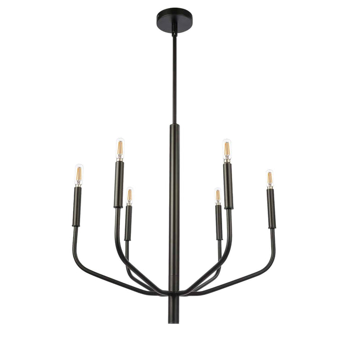 Dainolite Eleanor 6 Light Chandelier Matte Black Lamp