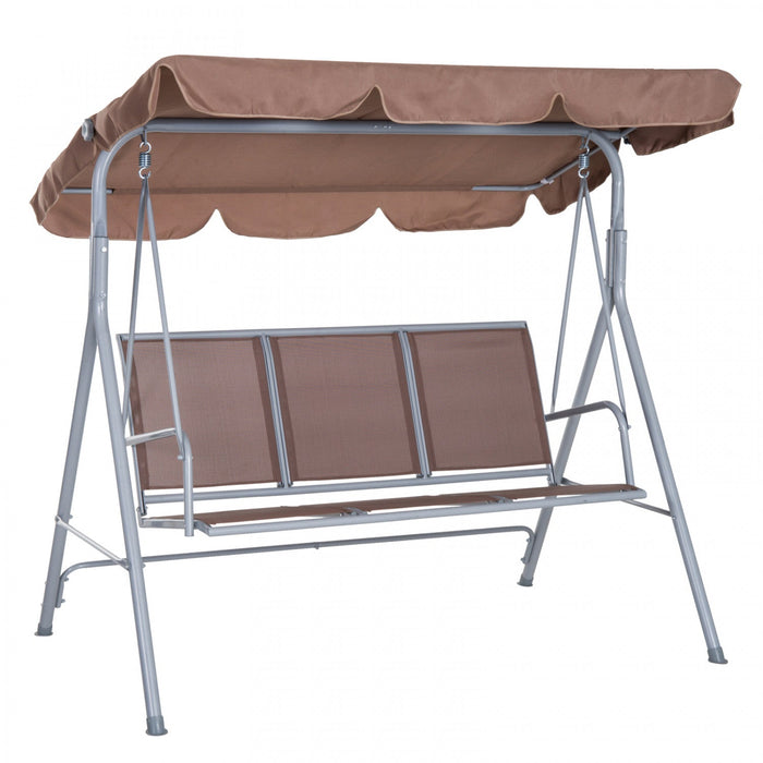 Outsunny 3-seater Patio Swing, Outdoor Swing Chair, A Frame Porch Swing With Canopy Garden Hammock G
