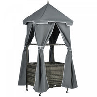 Outsunny Outdoor Towel Rack For Pool, Covered Pool Caddy, Grey