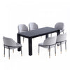 Flor and Rockaway Modern Industry Chic 7-Piece Dining Set in Gray and Black 