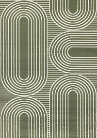 Forte Green White Modern Geometric Arches Area Rug - 7'9
