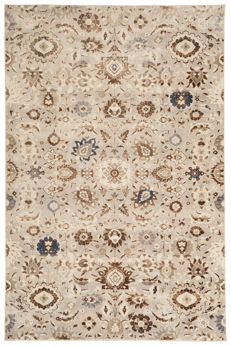 Lunelle Traditional Grey Washable Rug 6'7\" x 9'0\" Indoor Area Rug 