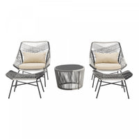 Ashland Modern 5-Piece Conversation Set in Cream
