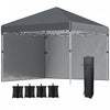 Outsunny 10' X 10' Pop Up Canopy Tent With Removable Sidewalls Carry Bag