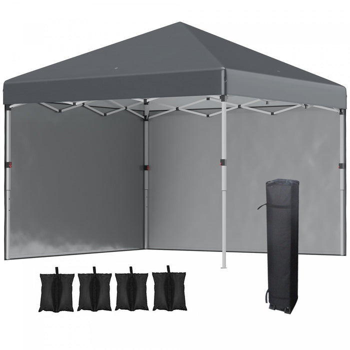 Outsunny 10' X 10' Pop Up Canopy Tent With Removable Sidewalls Carry Bag