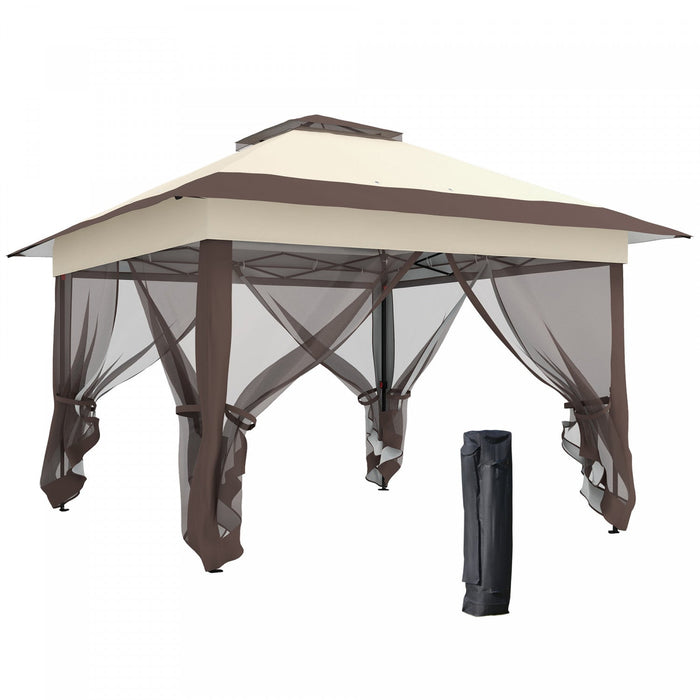 Outsunny 12' X 12' Foldable Pop-up Party Tent Instant Canopy Sun Shade Gazebo Shelter Steel Frame Ox