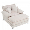 Liam 46.9\" Modern indoor corduroy sofa with 2 soft cushions ,White Sofa  