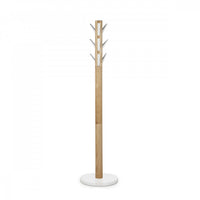 Umbra Modern Wood Flapper Coat Rack - White and Natural