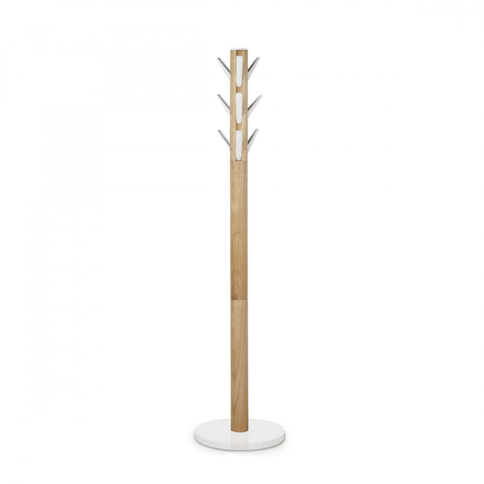 Umbra Modern Wood Flapper Coat Rack - White and Natural