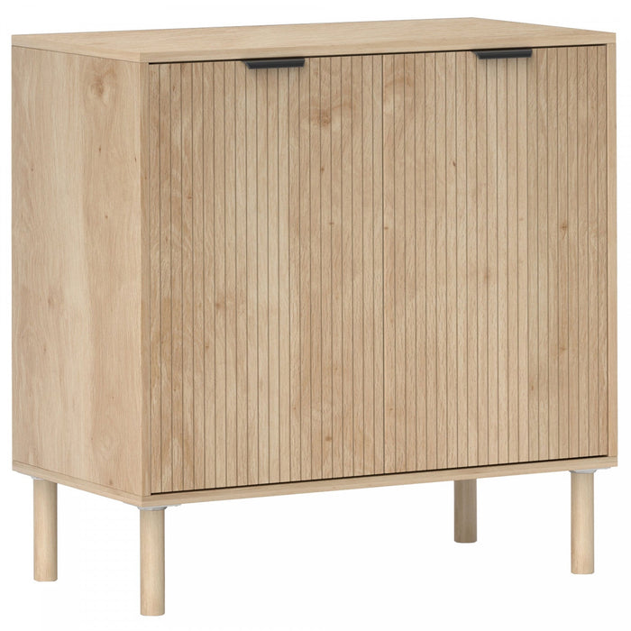 HOMCOM Accent Cabinet, Storage Cabinet with Adjustable Shelf, Oak