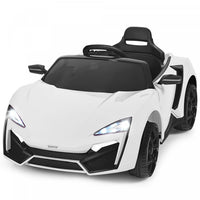 Costway 12v Kids Ride On Car 2.4g Rc Electric Vehicle W/ Lights Mp3 Openable Doors White