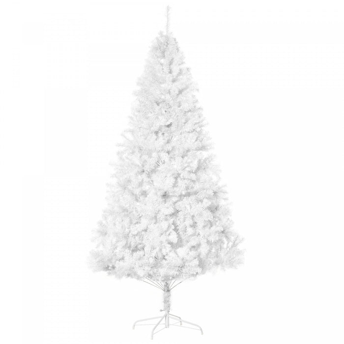Homcom 7' Artificial Christmas Tree With 1230 Branch Tips Metal Stand White