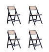Pullman Industry Chic Wood Folding Chair in Black and Natural - Set of 4 Dining Chair 