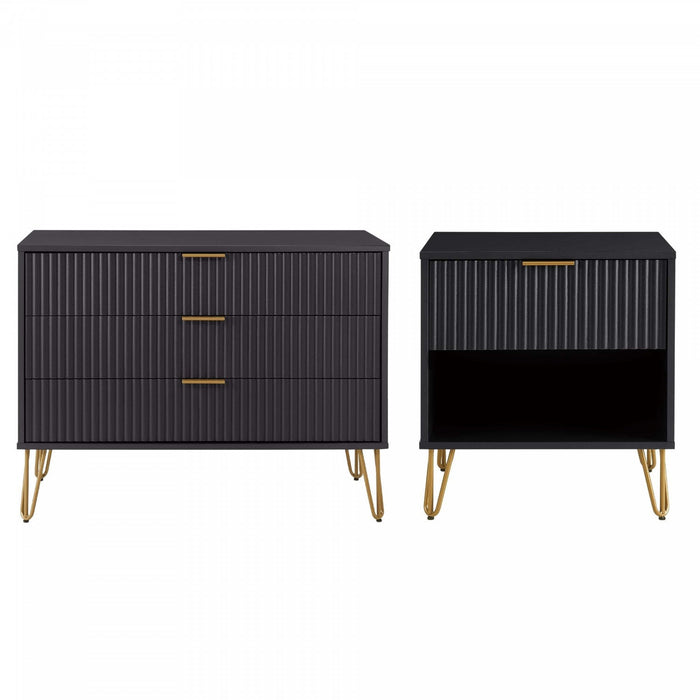 Dumbo Modern 2-Piece Dresser Set in Black 