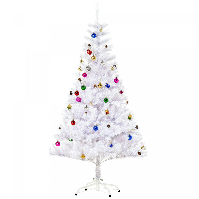 Homcom 5ft Artificial Christmas Tree With Ornament And 680 Branch Tips