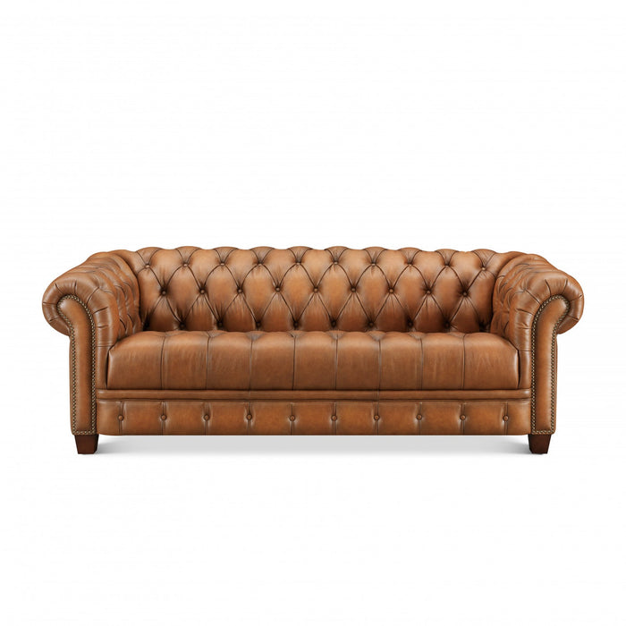 Hydeline York Leather Sofa - Brown 