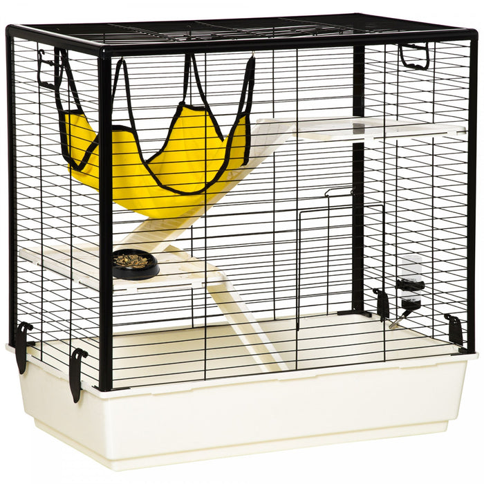 Pawhut Small Animal Cage Habitat Indoor Pet Play House For Guinea Pigs Ferrets Chinchillas, With Acc