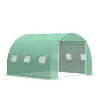 Outsunny Large 10' X 10' Greenhouse, Hoop Hot House, Zipper Door, Green
