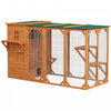 Pawhut Wooden Cat Catio, 76"l Walk In Outdoor Cat House With Asphalt Roof, Platforms, Lockable Doors, 3-tier Resting Condo, Observation Window, For 2-3 Cats, Orange
