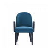 Hillman Modern Wood Upholstered Armchair in Blue Dining Chair 