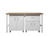 Fortress Modern 3-Piece Garage Set in White Garage Storage 