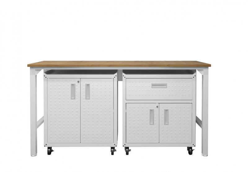 Fortress Modern 3-Piece Garage Set in White Garage Storage 