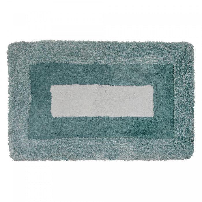 Microfibre Border Bathmat Blue 20 x 32 Bathmat
